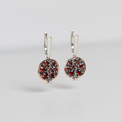 Silver earrings: Pomegranate