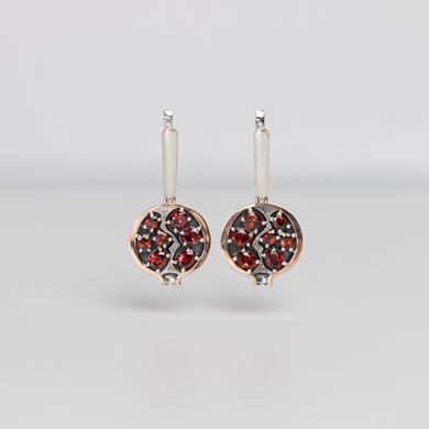 Silver earrings: Pomegranate