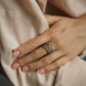 Silver ring with diamonds: Sweet moment