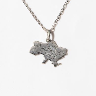 Silver pendant: Map of Ukraine