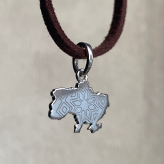 Silver pendant: Ukraine with embroidery