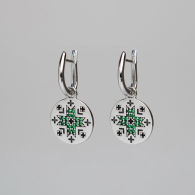 Silver earrings: Vyshyvanka indomitable