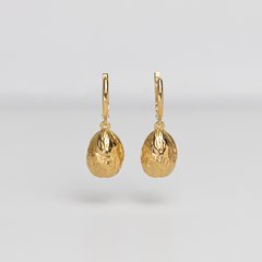 Gold-plated silver earrings: Walnut