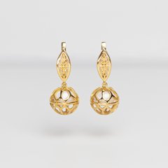 Gold-plated silver earrings: Pearl