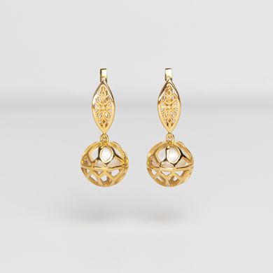 Gold-plated silver earrings: Pearl