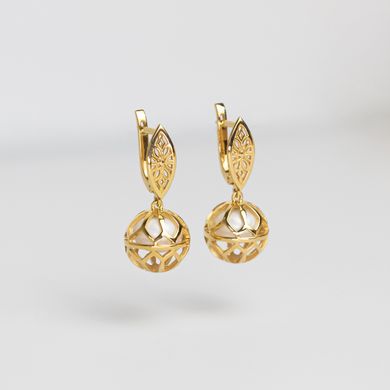 Gold-plated silver earrings: Pearl