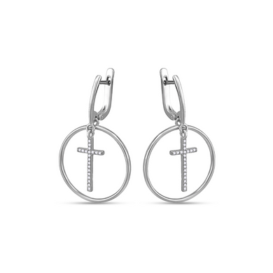 Silver earrings: Cross