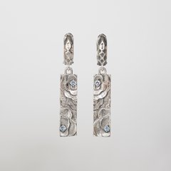 Silver earrings: Roses with Topaz