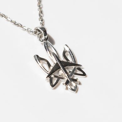 Silver pendant:  Trident