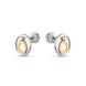 Silver earrings with a diamond: Circle