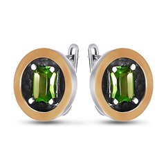 Silver earrings: Green eye