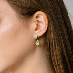 Silver earrings: Citrine