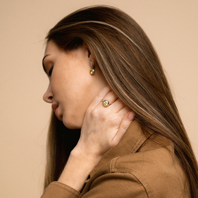 Silver earrings: Citrine