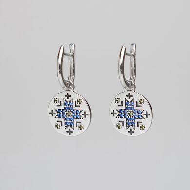 Silver earrings: Vyshyvanka indomitable