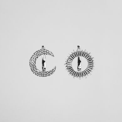 Silver earrings: Sun and moon