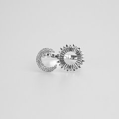 Silver ring: Sun and moon