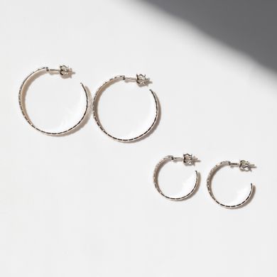 Large silver earrings: Ear rings (3 cm)