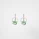 Silver earrings: Green circle