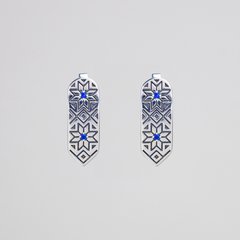 Silver earrings: Vyshyvanka with an English clasp