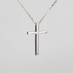 Silver pendant: Cross with embroidery ornament