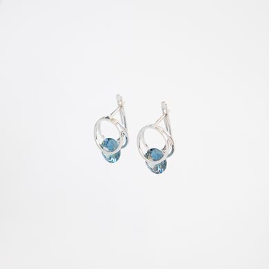 Silver earrings: Blue circle