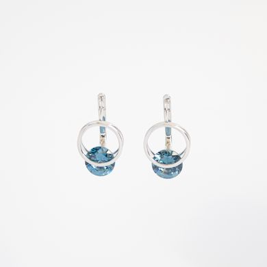 Silver earrings: Blue circle